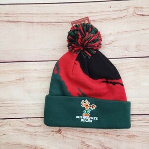 Milwaukee Bucks Hat Cap Beanie Mens One‎ Size Green NBA Basketball Mitchell Ness